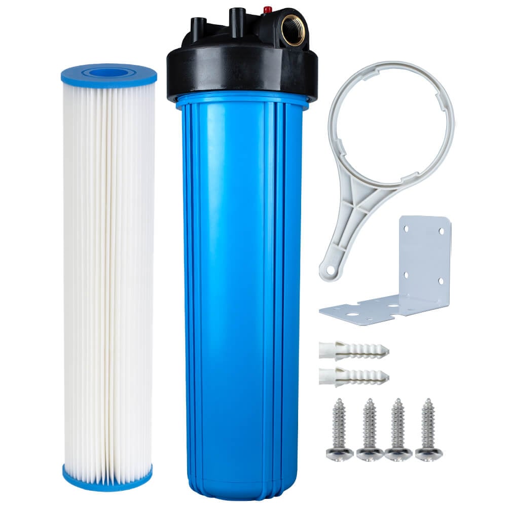 เครื่องกรองน้ำใช้ 1 ขั้นตอน WATERWAY BIG BLUE 20 นิ้ว เกลียวทองเหลือง กระบอกฟ้า รุ่น WTBB-PLT2 (พร้อมไส้กรองน้ำ PLT BIG BLUE ขนาด 20นิ้ว)_0